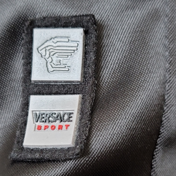 SALE Vintage Versace Sport Satin Bomber Jacket Removable Rabbit Fur Collar! - Picture 12 of 16